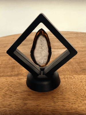 Agaatschijf in houder Diamond