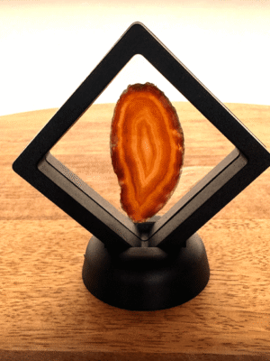 Agaatschijf in houder Flame