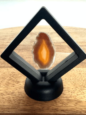 Agaatschijf in houder Candle