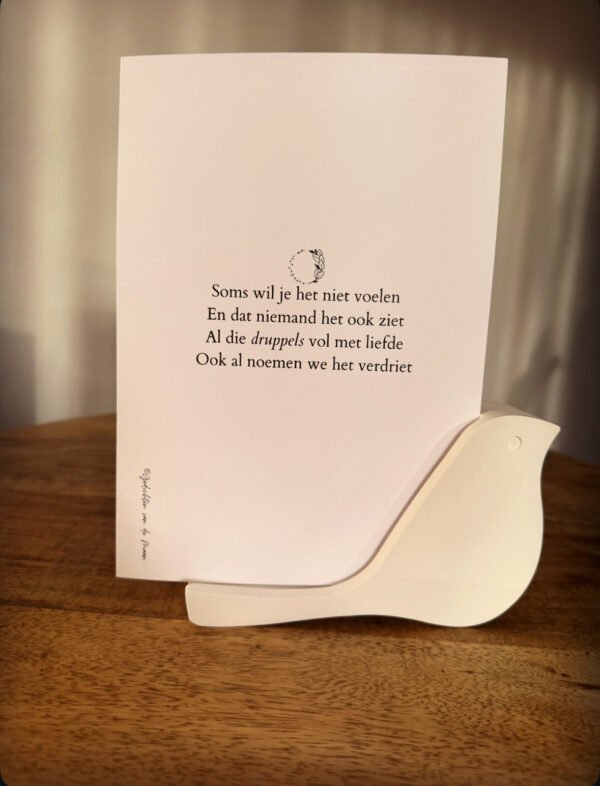 Gedicht 'Soms wil je het niet voelen'