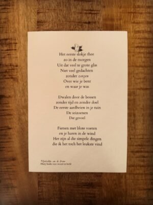 Gedicht 'Het eerste slokje thee'
