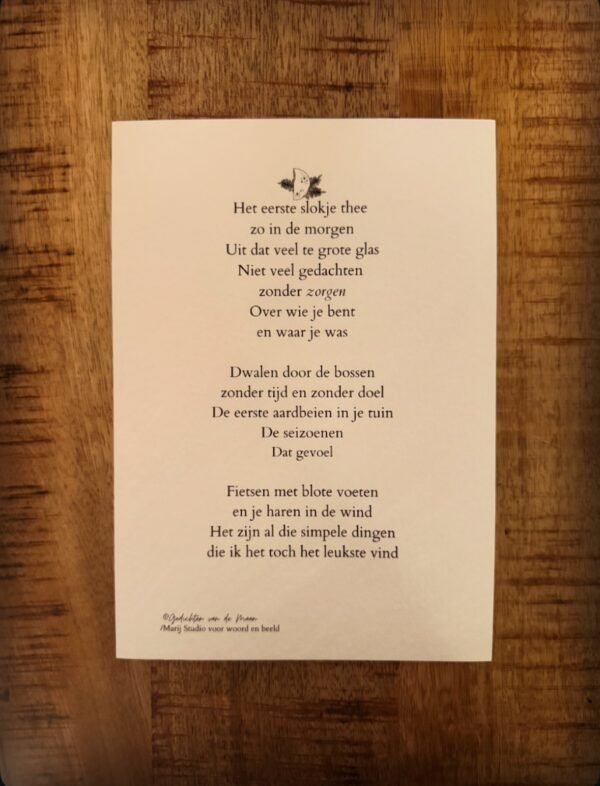 Gedicht 'Het eerste slokje thee'