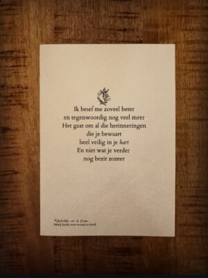 Gedicht 'Ik besef me zoveel beter'
