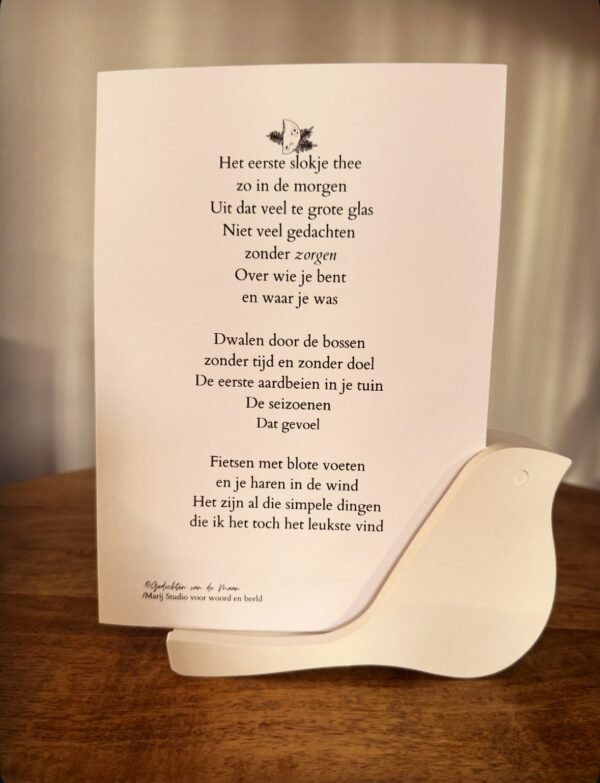 Gedicht 'Het eerste slokje thee'