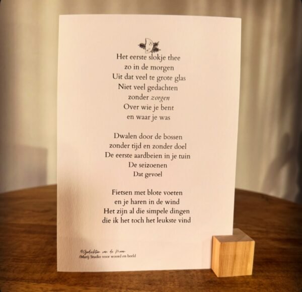 Gedicht 'Het eerste slokje thee'