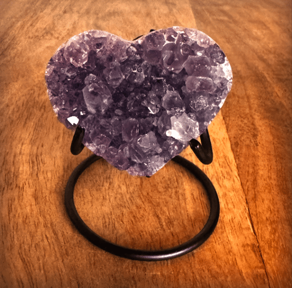 Amethist hart met houder 5