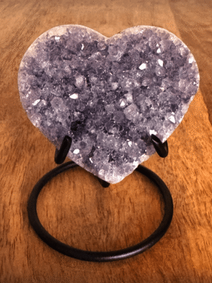 Amethist hart met houder 6 Amethist hart met houder 6