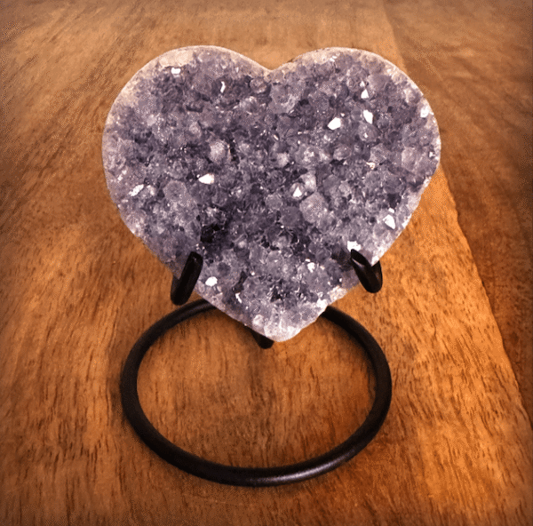 Amethist hart met houder 6