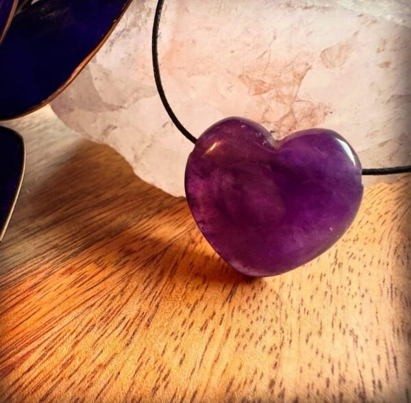 Amethist edelsteen hanger hart