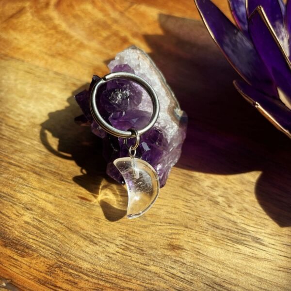 Bergkristal edelsteen hanger maan