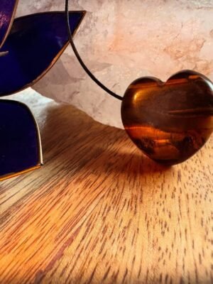 Tijgeroog edelsteen hanger hart 2