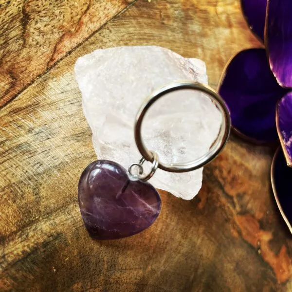 Amethist edelsteen hanger hart