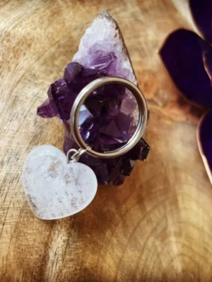 Bergkristal edelsteen hanger hart Bergkristal edelsteen hanger hart