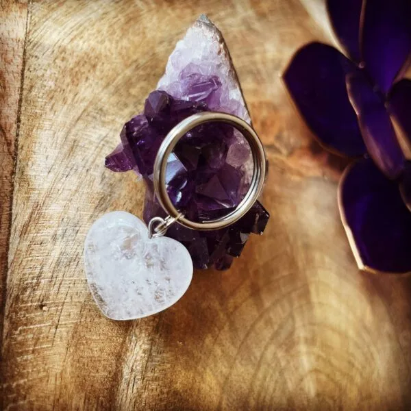 Bergkristal edelsteen hanger hart