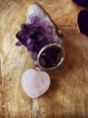 Rozenkwarts edelsteen hanger hart Rozenkwarts edelsteen hanger hart